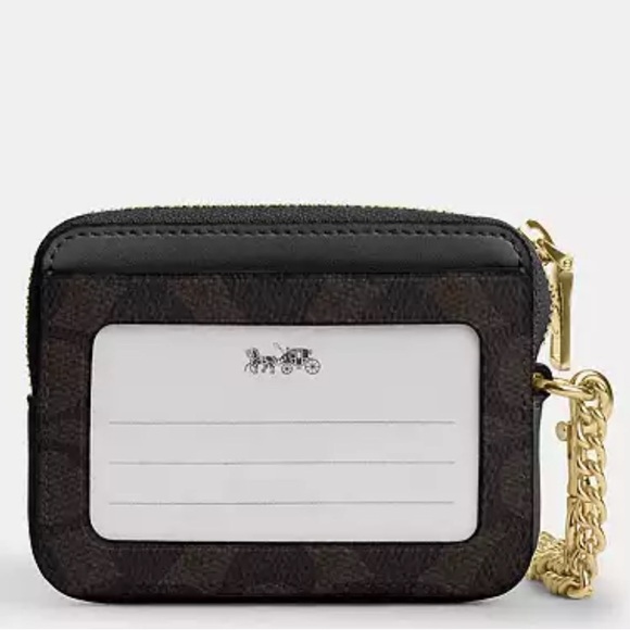 Coach Zip Card Case In Signature Canvas nwt in packaging - Picture 2 of 4